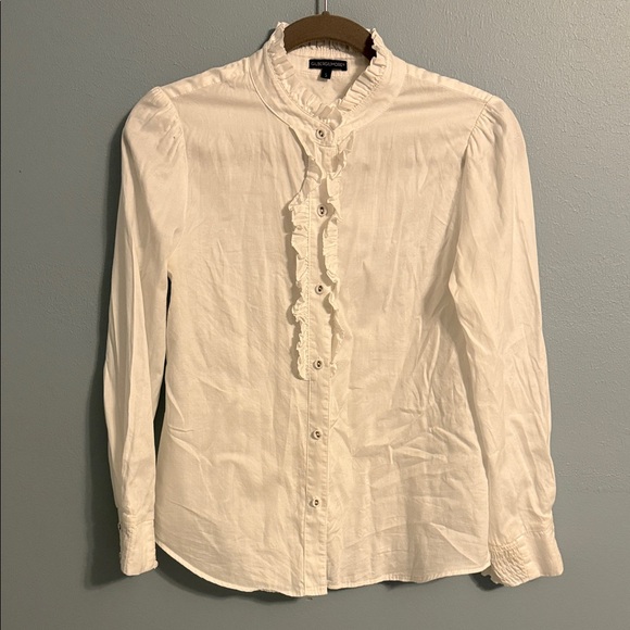 White Ruffled Blouse - Picture 1 of 6